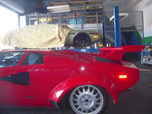 Lamborghini with spare wheel on